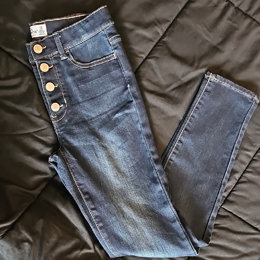 Jordache Blue High Rise Jeans with Slim Fit (Super Skinny)
